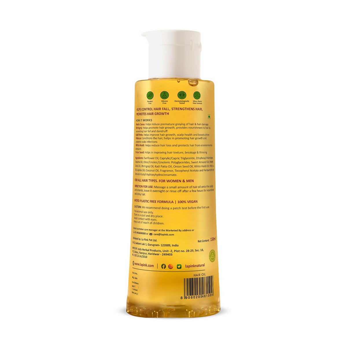 La Pink Methi Dana 8-in-1 Hair Growth Oil | Grocsy