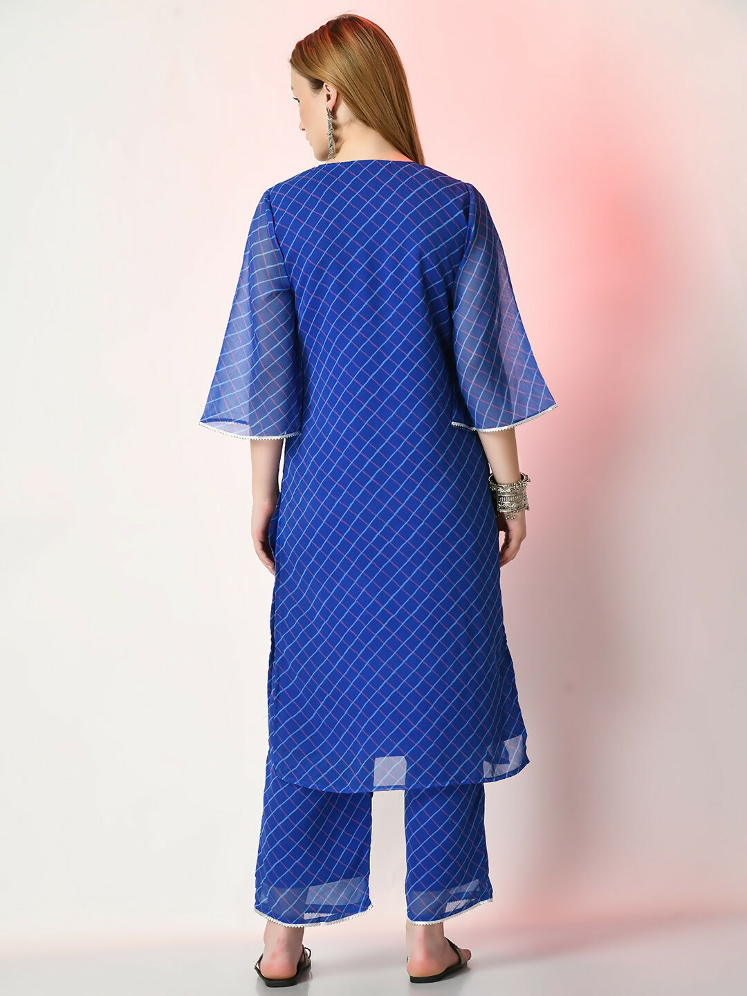Myshka Women's Blue Printed Kurta With Palazzos | Grocsy