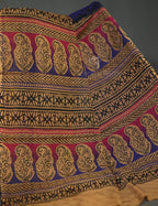Ink Blue With Light Chikoo Leheriya Georgette Saree By Gayathri Reddy Designer Studio | Grocsy