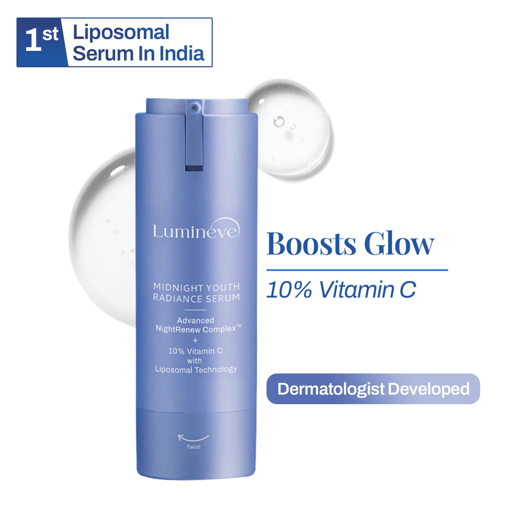 Lumineve 10% Vitamin C Face Serum for Bright, Even-Toned Skin with Advanced NightRenew Complex | Grocsy