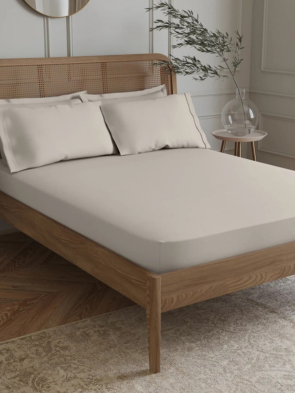 Marks & Spencer Cream-Coloured Fitted Egyptian Cotton 230 TC King Bedsheet | Grocsy