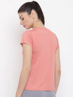 MKH Women Pink Dri-FIT Running T-shirt | Grocsy