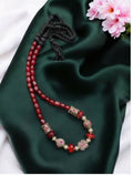Joban Fashion Women Red Lord Radha Krishna Tanjore Painting Pendant Beading Necklace | Grocsy