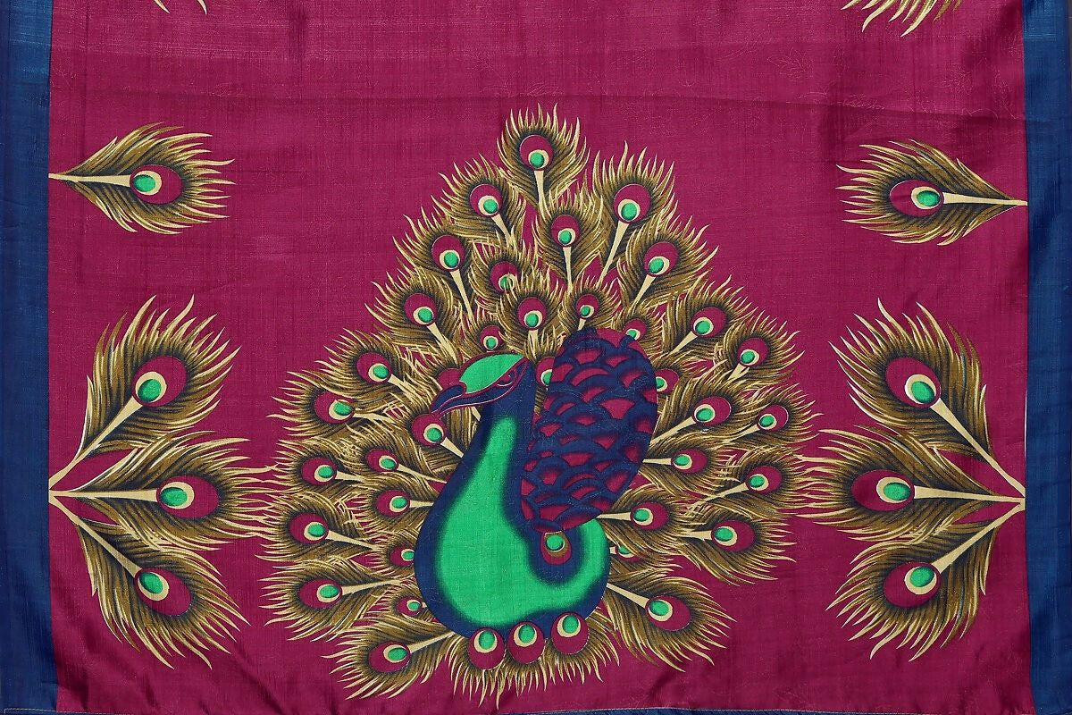 Vamika purple Printed Art Silk Saree | Grocsy
