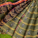 Exclusive Collection 100% Pure Cotton Pesta Tant Saree With Hand Weaving Work | Grocsy