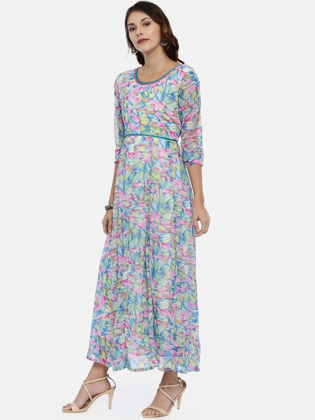 Souchii Multicoloured Printed Maxi Dress | Grocsy