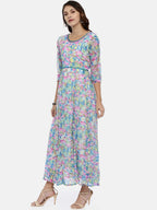 Souchii Multicoloured Printed Maxi Dress | Grocsy