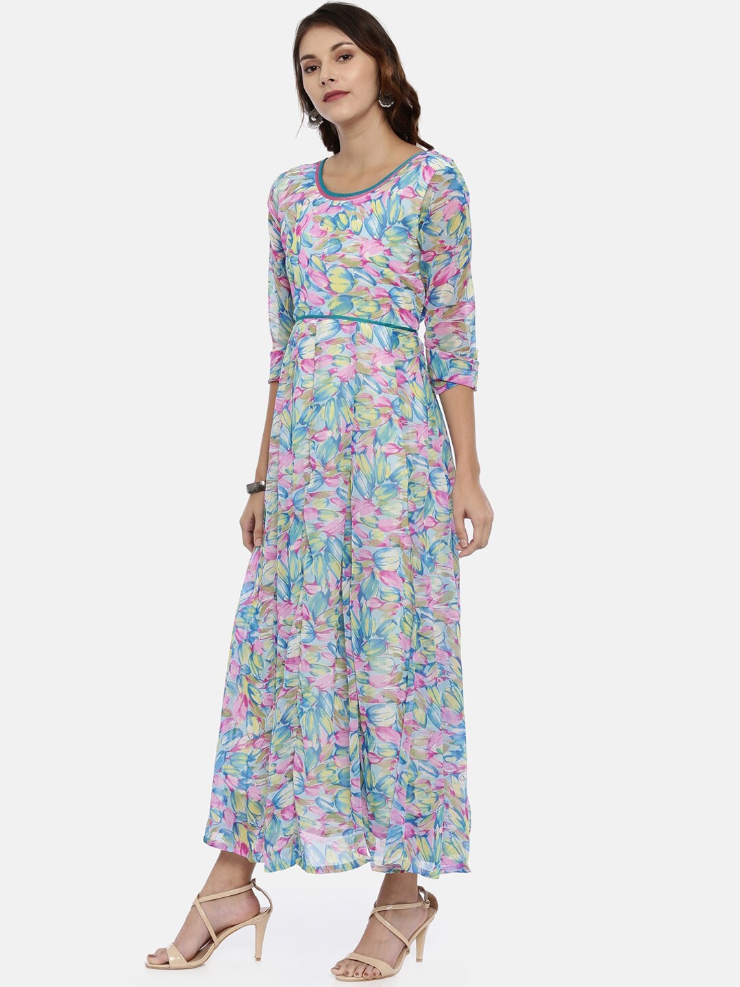 Souchii Multicoloured Printed Maxi Dress | Grocsy