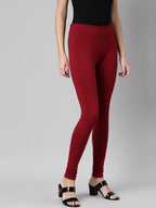 Souchii Maroon Solid Churidar-Length Leggings | Grocsy