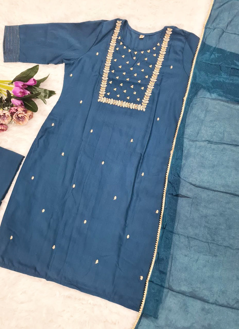 Vellora Rayon Slub Magenta Casual Wear Embroidery Work Readymade Kurti Set | Grocsy