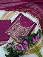 Vellora Rayon Slub Maroon Daily Wear Sequins Work Readymade Suit | Grocsy