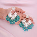 Tehzeeb Creations Gold Polish Green Colour Earrings | Grocsy