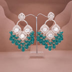 Tehzeeb Creations Gold Polish Green Colour Earrings | Grocsy