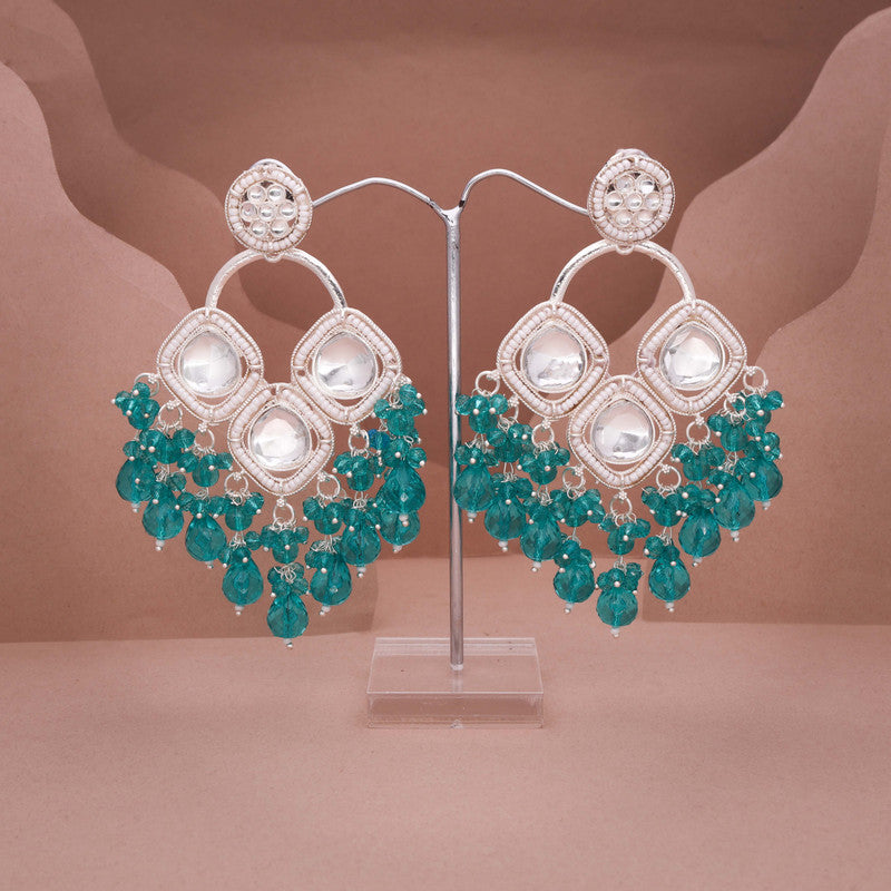 Tehzeeb Creations Gold Polish Green Colour Earrings | Grocsy