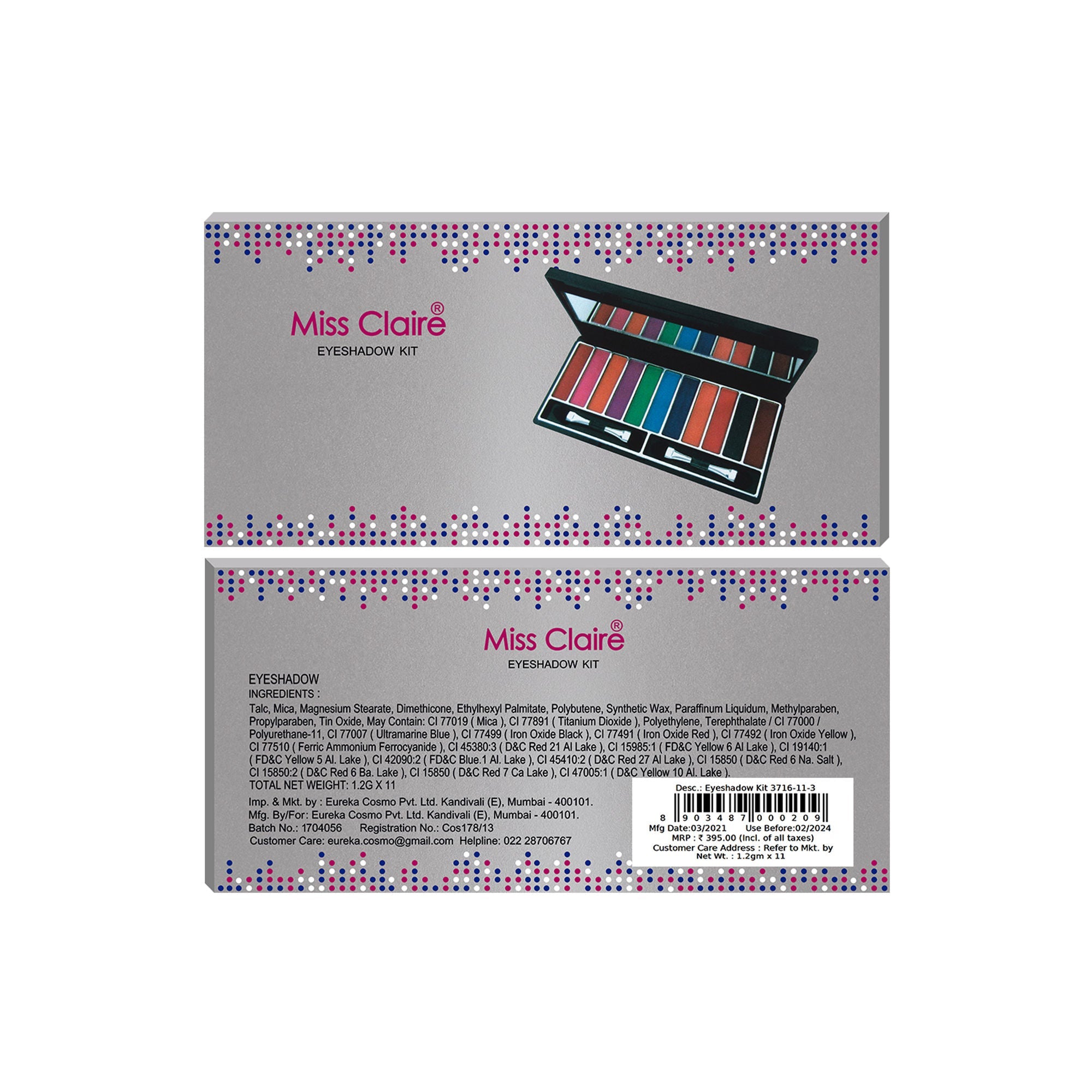 Miss Claire Eyeshadow Kit - 3716-11-3 | Grocsy