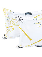 Story@home White & Blue Floral King Bedsheet with 2 Pillow Covers | Grocsy