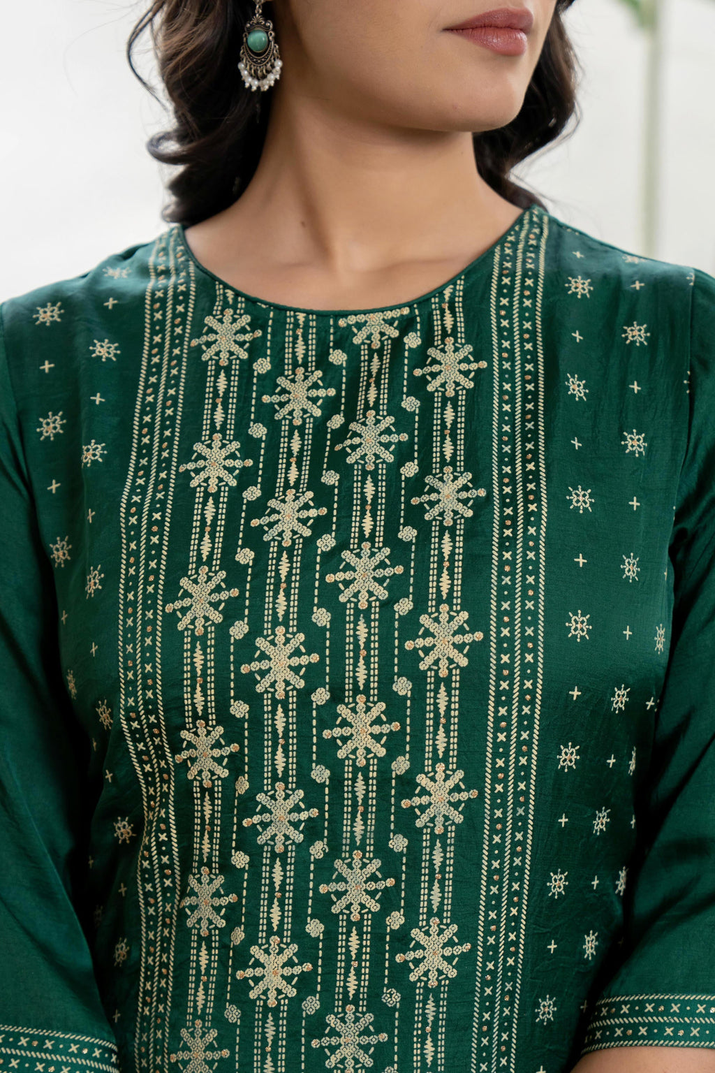 Juniper Women's Green Viscose Rayon Self Design Sharara Set | Grocsy