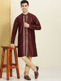 House of Pataudi Men Embroidered Jashn Kurta | Grocsy
