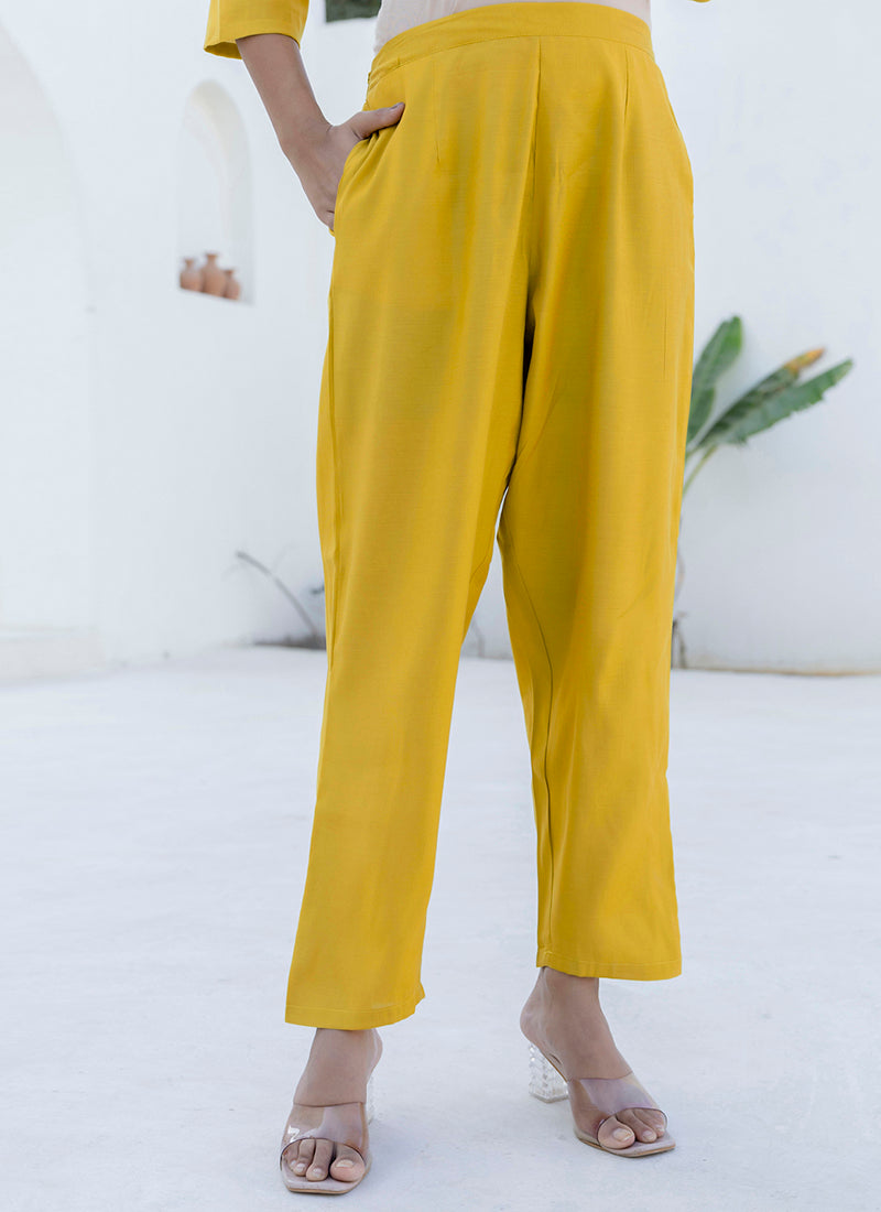 Vellora Shimmer Silk Yellow Casual Wear Floral Print Readymade Salwar Suit | Grocsy