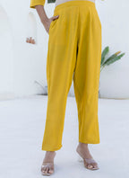 Vellora Shimmer Silk Yellow Casual Wear Floral Print Readymade Salwar Suit | Grocsy