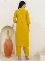 Vellora Shimmer Silk Yellow Casual Wear Floral Print Readymade Salwar Suit | Grocsy