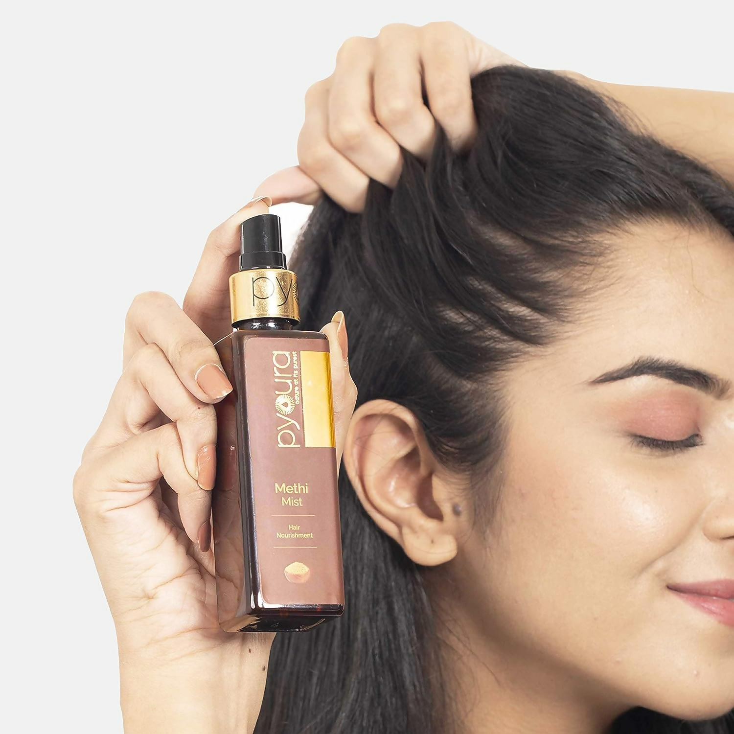 Pyoura Methi Hair Serum Mist Anti-Frizz Non-sticky & Non-greasy Hair Serum For Soft & Shiny Hair | Grocsy