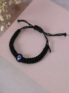 NVR Women & Men Black Evil Eye Rakhi With Roli Chawal | Grocsy