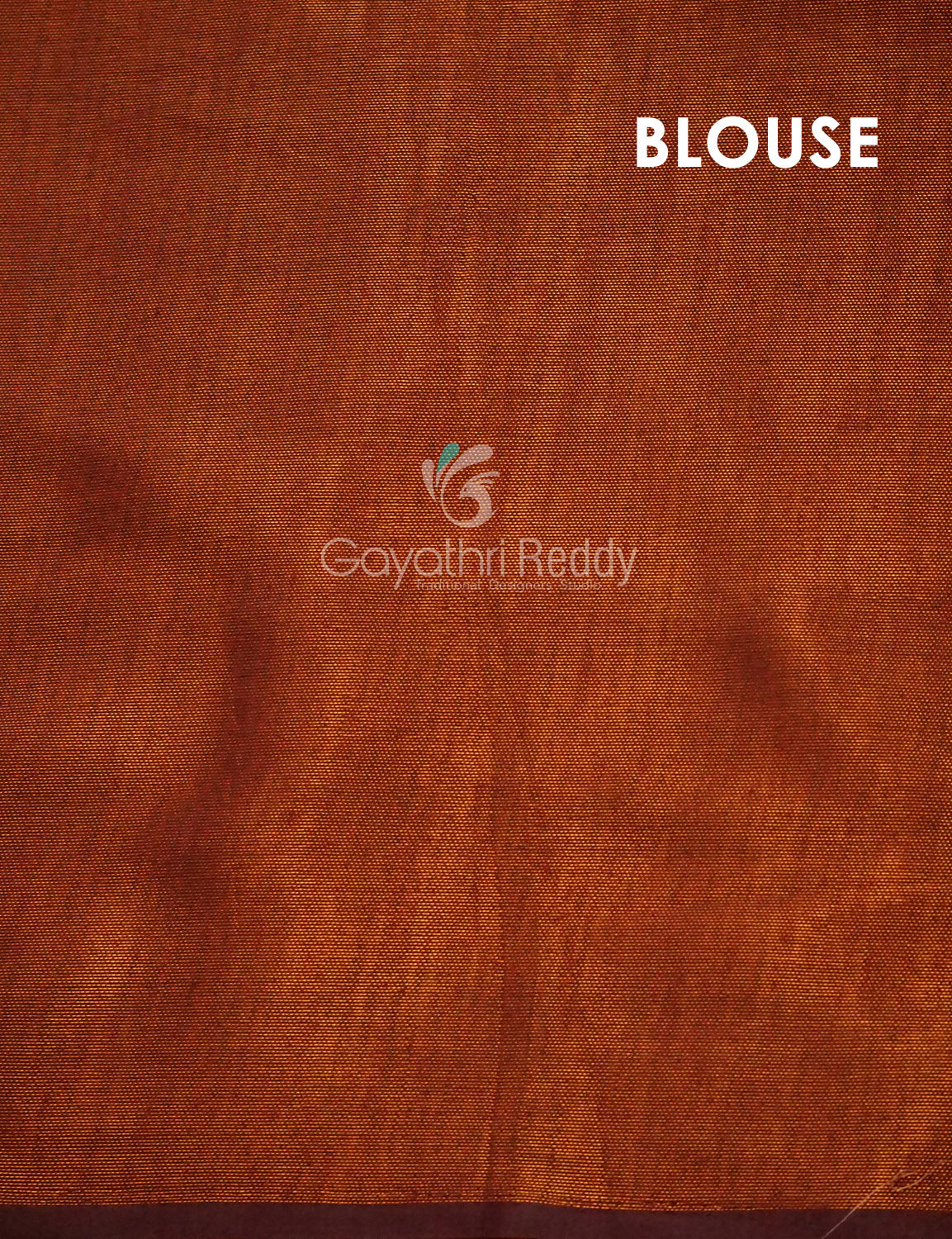 Orange and brown mix geometrical print Semi Chanderi Saree. By Gayathri Reddy Designer Studio | Grocsy