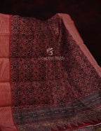 Maroon Colour Patola Design Semi Chanderi Saree By Gayathri Reddy Designer Studio | Grocsy