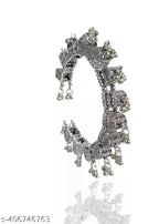 Tehzeeb Creations Women's Silver Colour Oxidised Bangles | Grocsy
