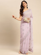 kasee Floral Zari Pure Georgette Saree | Grocsy