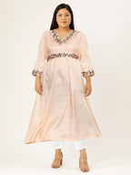 HERE&NOW Women Floral Embroidered Empire A-Line Kurta | Grocsy