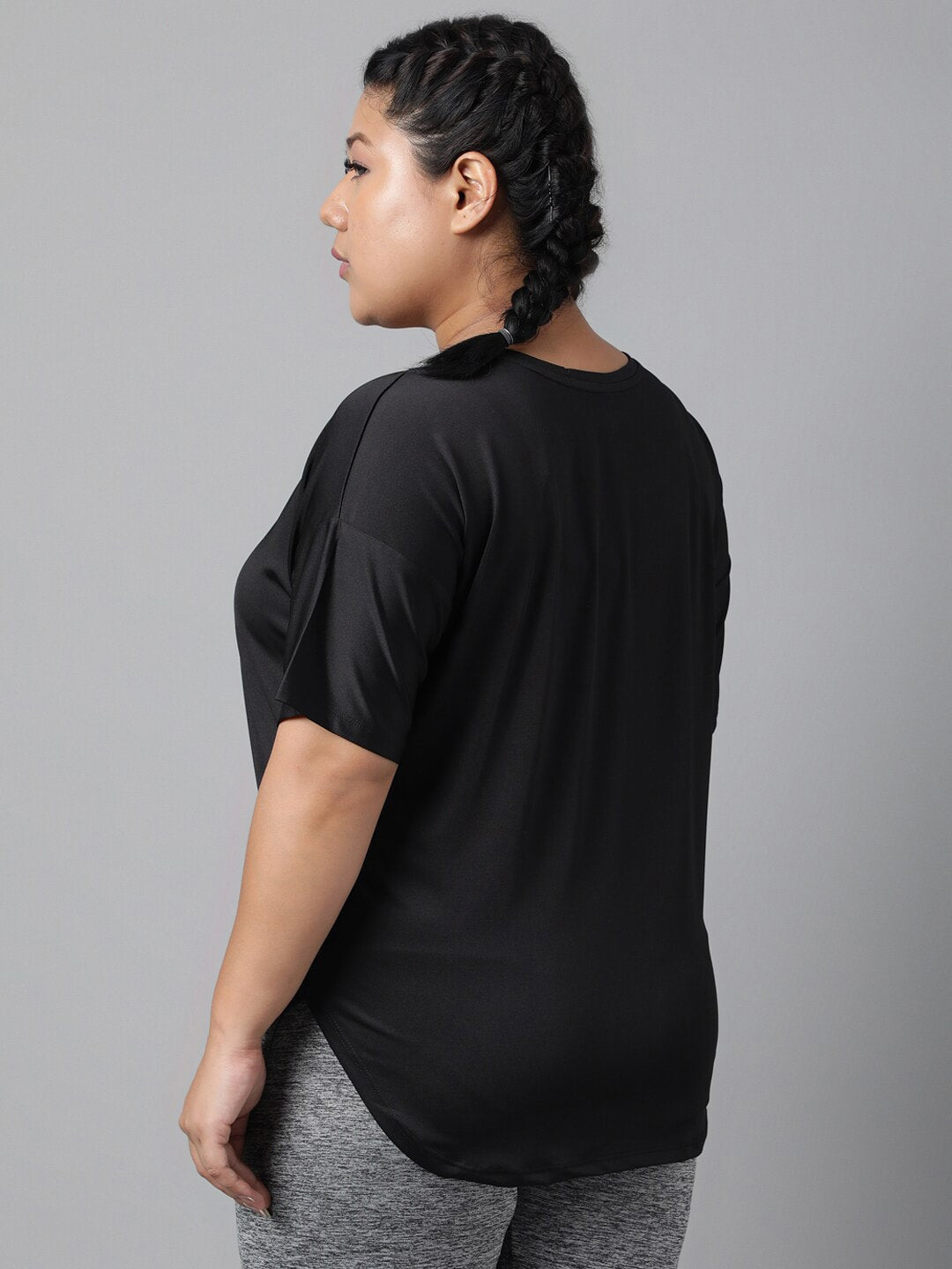 MKH Plus Size Typography Printed Dri-FIT Sports T-Shirt | Grocsy