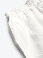 TAG 7 Women White Solid Hem Design Straight Palazzos | Grocsy