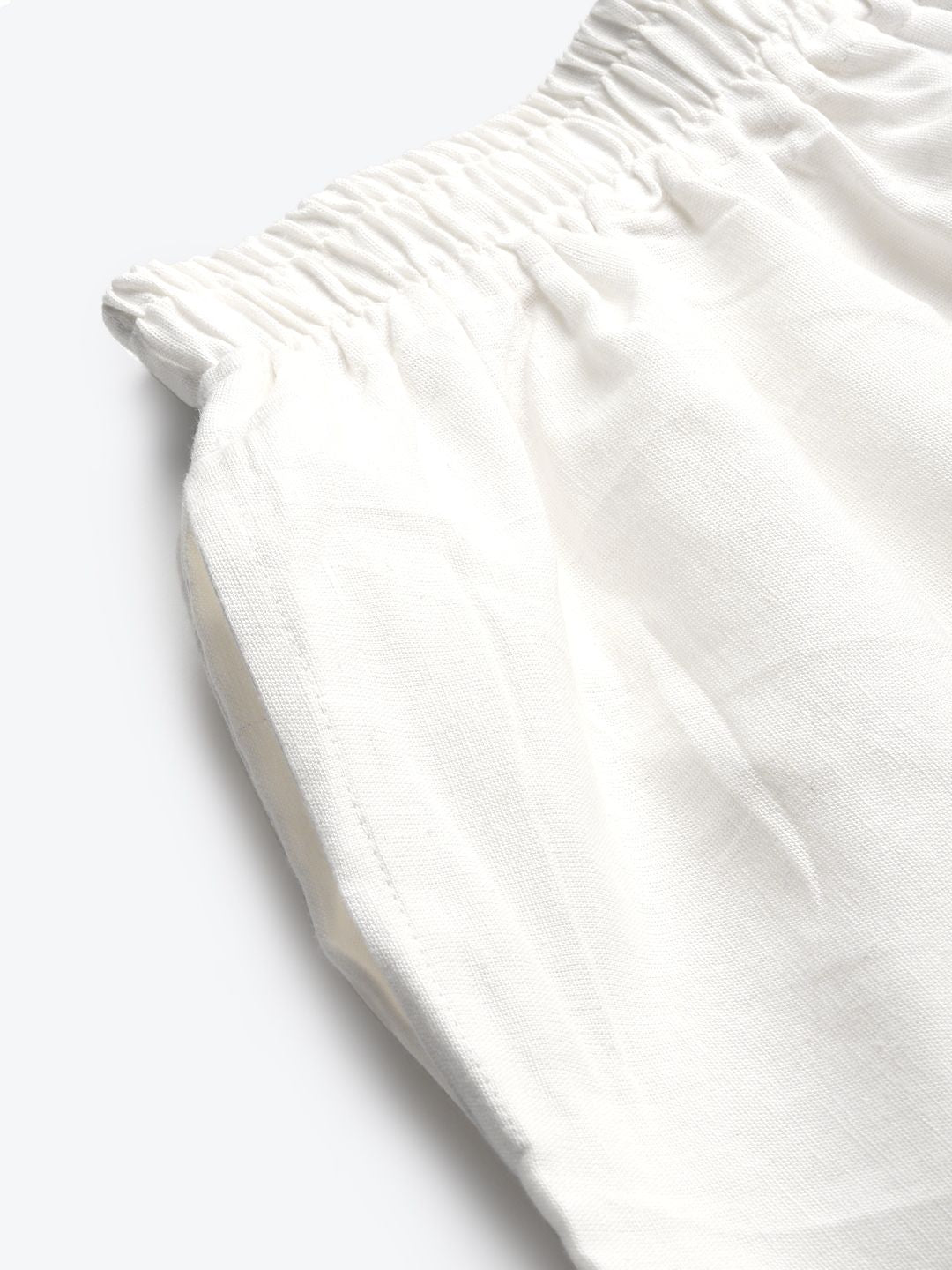 TAG 7 Women White Solid Hem Design Straight Palazzos | Grocsy