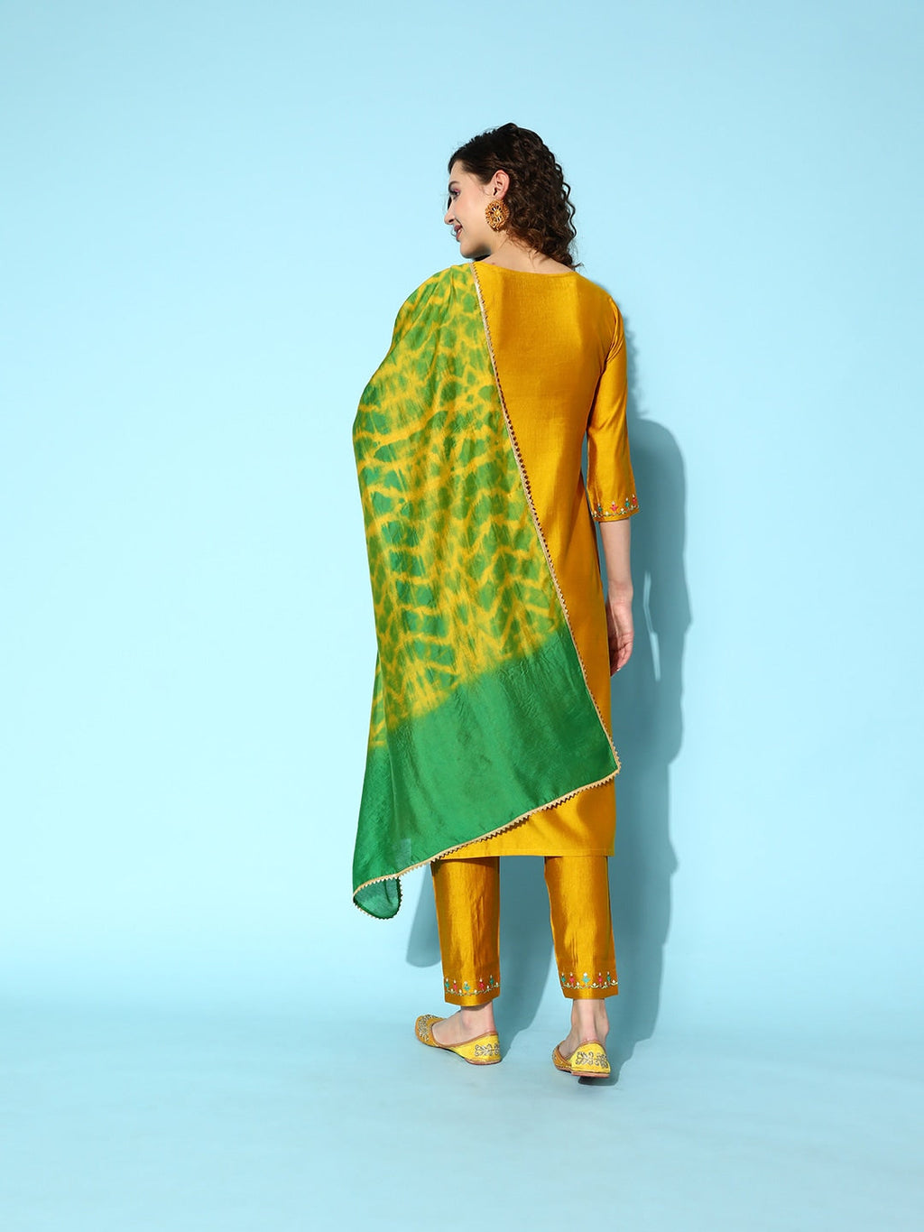 Sangria Embroidered Thread Work Kurta with Trousers & With Dupatta | Grocsy