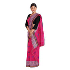 Exclusive Collection 100% Pure Cotton Pink Tant Saree With Hand Weaving Work | Grocsy