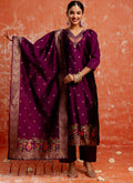 Vellora Cotton Silk Blend Wine Party Wear Zari Work Readymade Salwar Suit | Grocsy