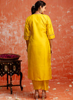 Vellora Silk Blend Yellow Festival Wear Embroidery Work Readymade Salwar Suit | Grocsy