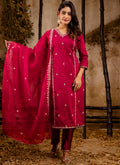 Vellora Silk Blend Pink Casual Wear Embroidery Work Readymade Salwar Suit | Grocsy