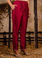 Vellora Silk Blend Pink Casual Wear Embroidery Work Readymade Salwar Suit | Grocsy