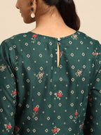 All About You Women Floral & Geometric Printed Straight Kurta | Grocsy