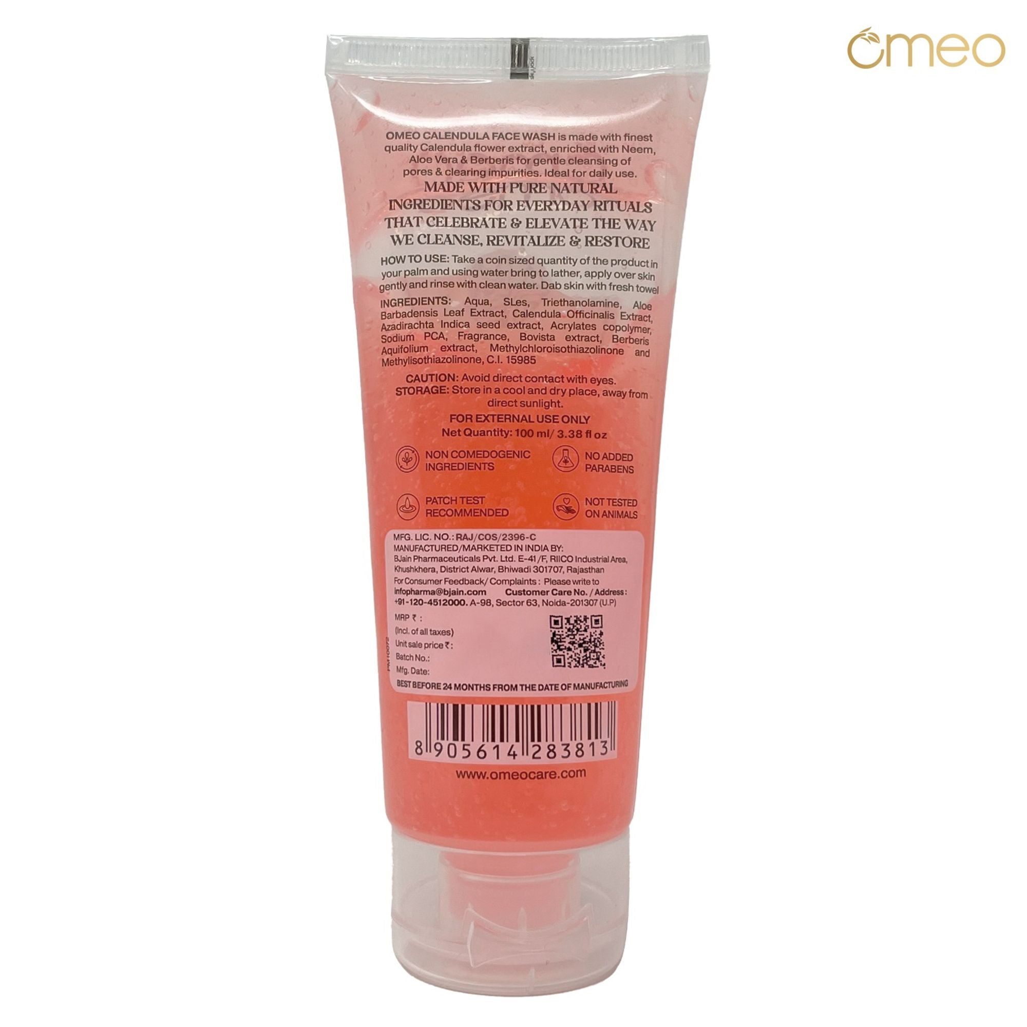 Omeo Calendula Face Wash - Gentle, Daily Use, Safe For All Skin Types | Grocsy
