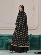 Anaita Black Chinon Designer Stitched Indo Western | Grocsy