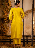 Vellora Silk Blend Yellow Party Wear Embroidery Work Readymade Salwar Suit | Grocsy