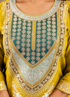 Vellora Viscose Yellow Festival Wear Embroidery Work Readymade Salwar Suit | Grocsy