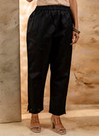 Vellora Cotton Blend Black Party Wear Weaving Work Readymade Salwar Suit | Grocsy