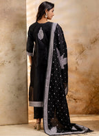 Vellora Cotton Blend Black Party Wear Weaving Work Readymade Salwar Suit | Grocsy