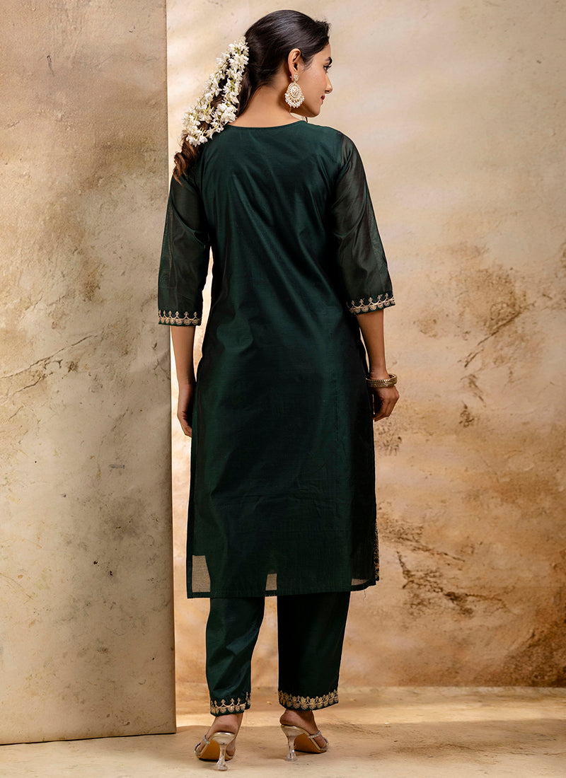 Vellora Chanderi Silk Lavender Party Wear Embroidery Work Readymade Salwar Suit | Grocsy