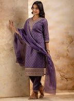 Vellora Chanderi Silk Pink Party Wear Embroidery Work Readymade Salwar Suit | Grocsy
